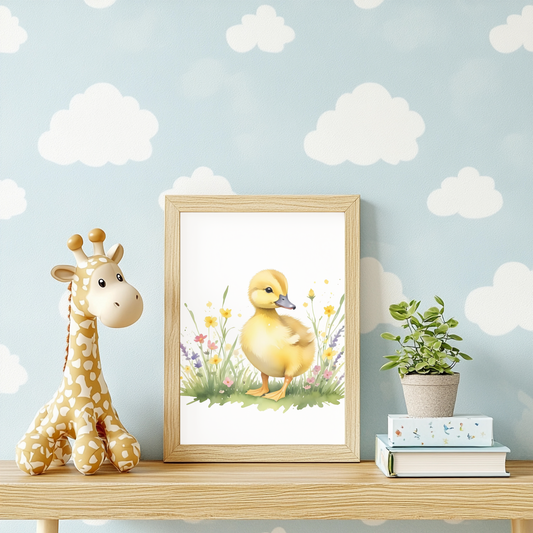 Baby Duckling Nursery Wall Art Print