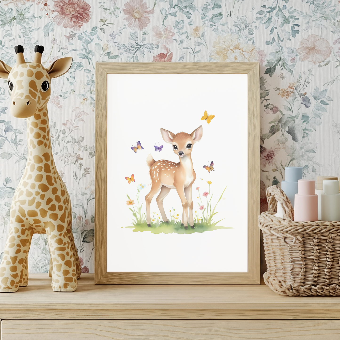 Baby Deer Nursery Wall Art Print