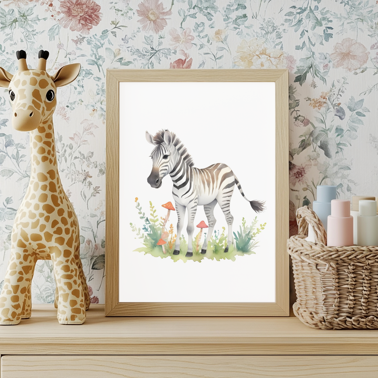 Baby Zebra Nursery Wall Art – Safari Animal Print