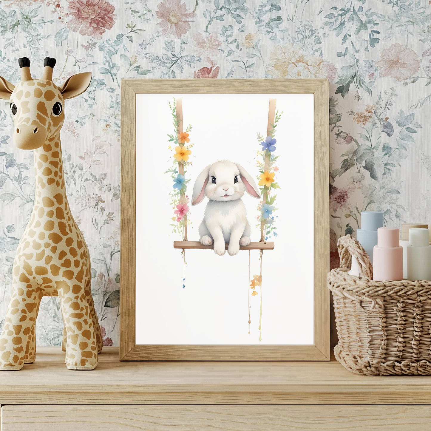 Baby Bunny Nursery Wall Art Print