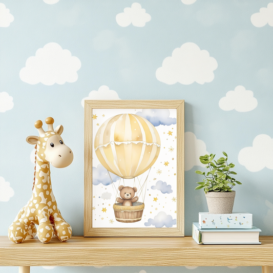 Hot Air Balloon Nursery Wall Art Print