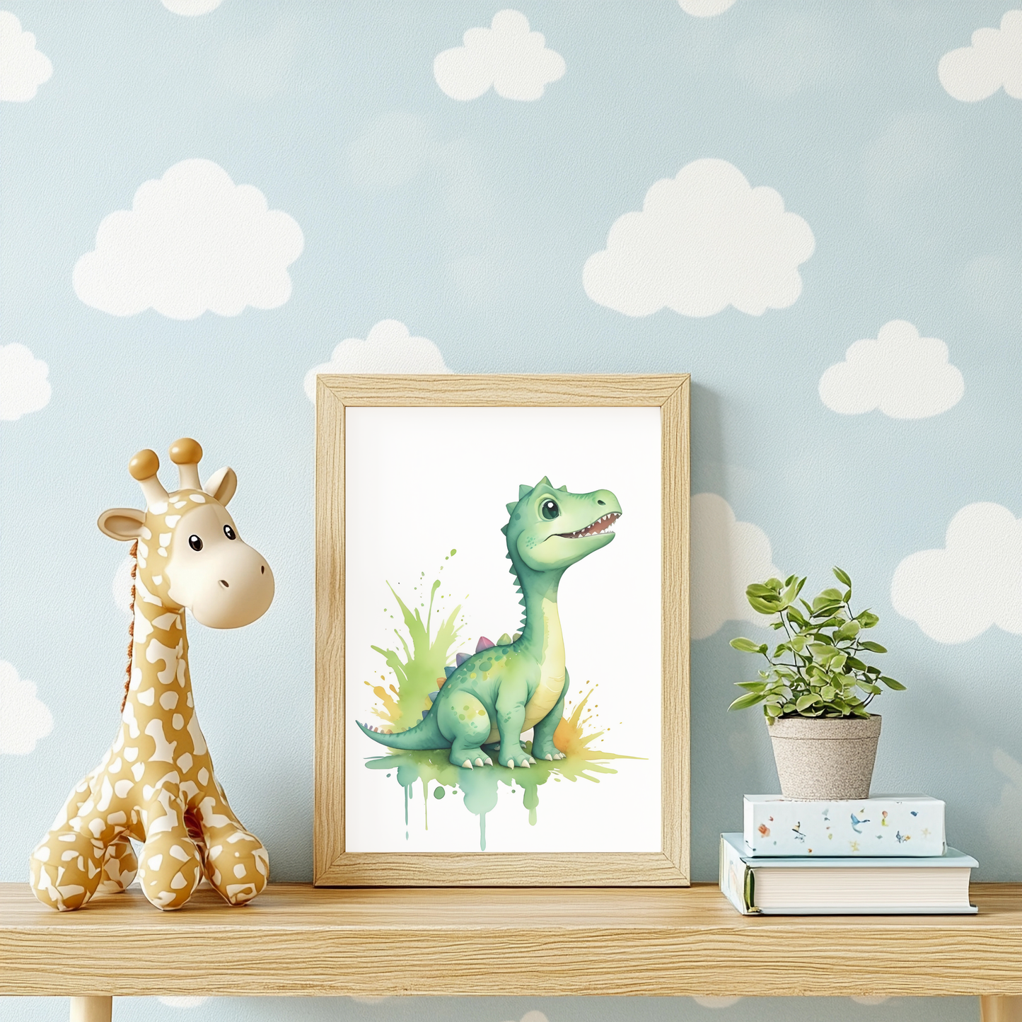 Baby Dinosaur Nursery Wall Art Print