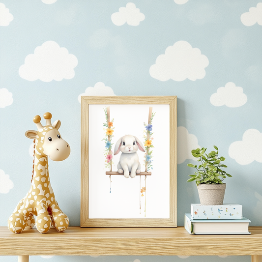 Baby Bunny Nursery Wall Art Print