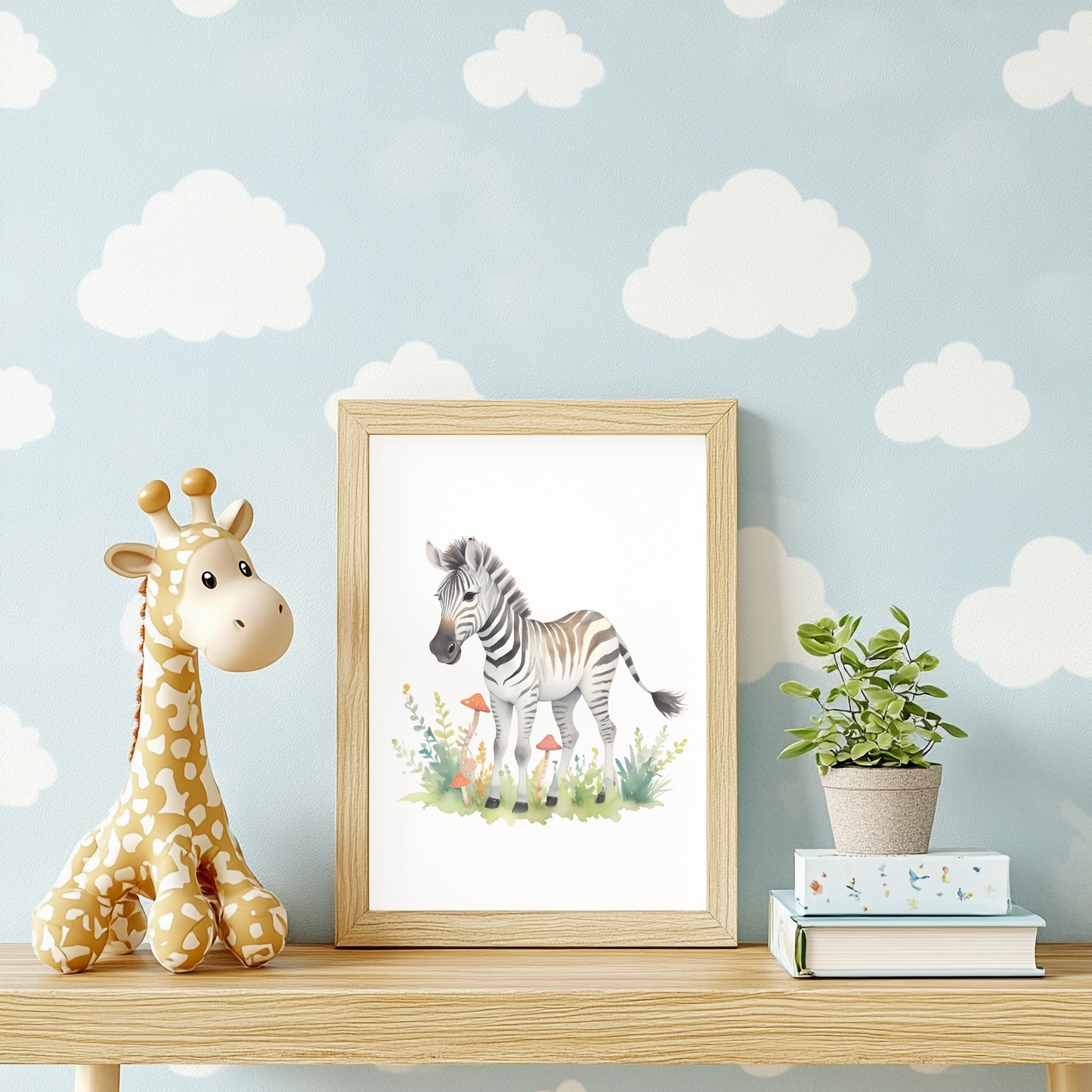 Baby Zebra Nursery Wall Art – Safari Animal Print