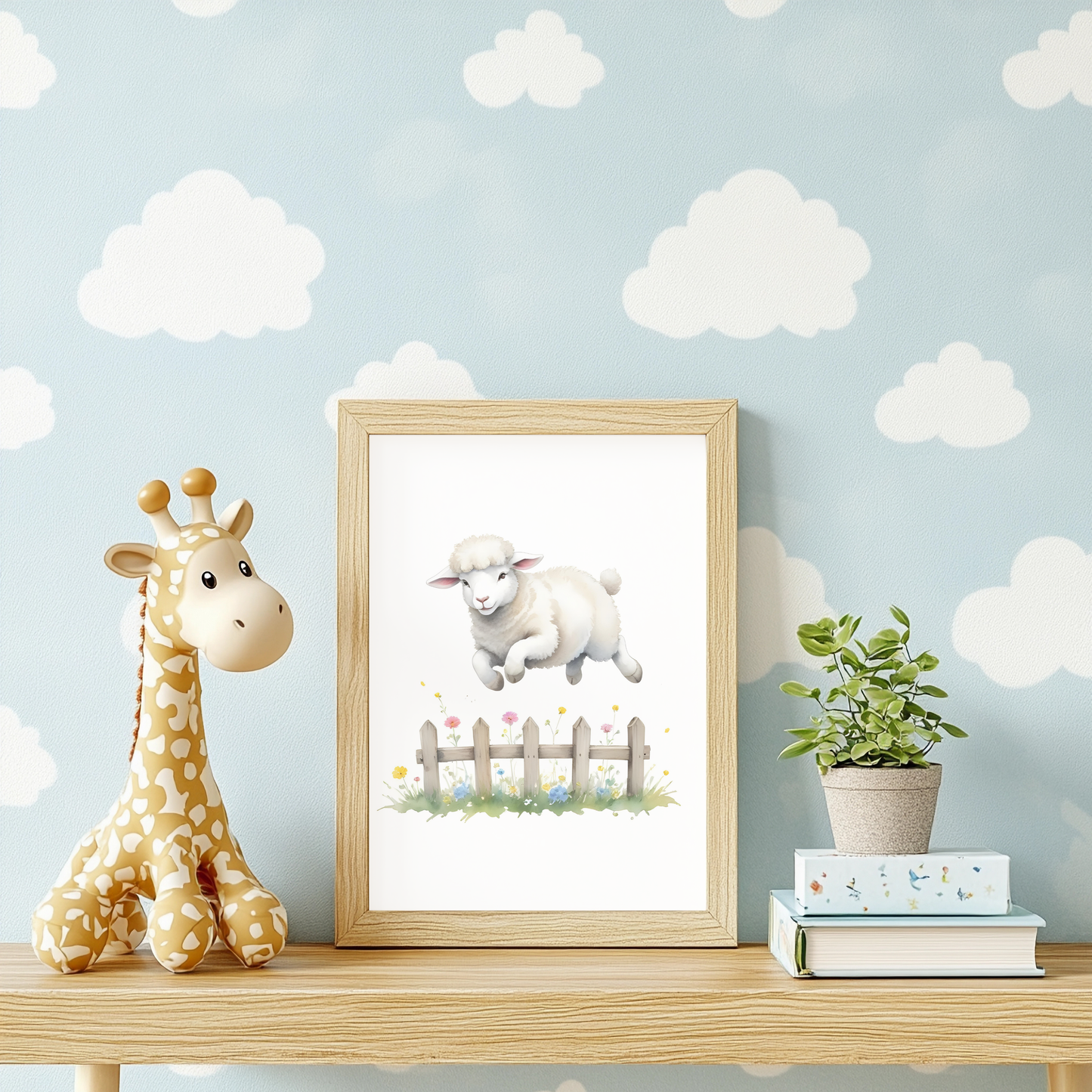 Baby Lamb Nursery Wall Art Print
