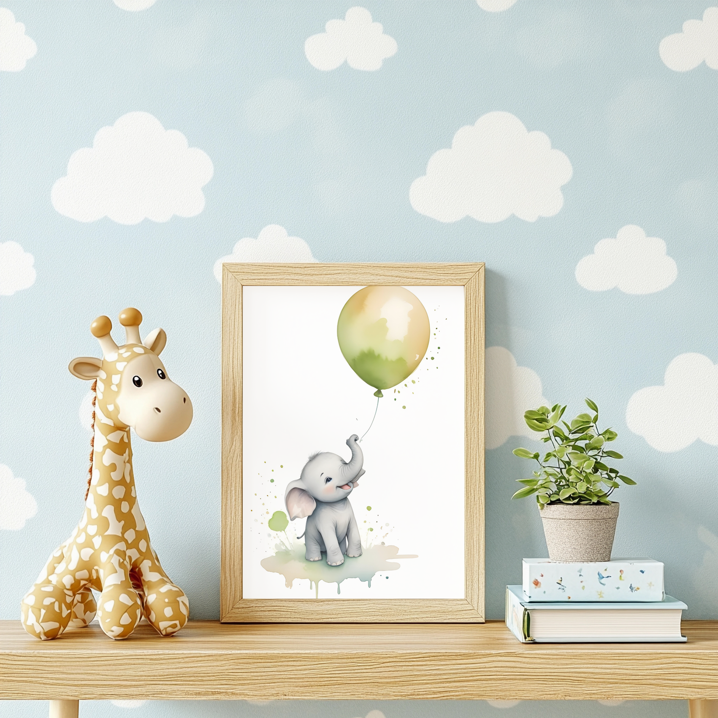 Baby Elephant Nursery Wall Art Print