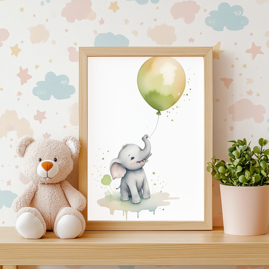 Baby Elephant Nursery Wall Art Print