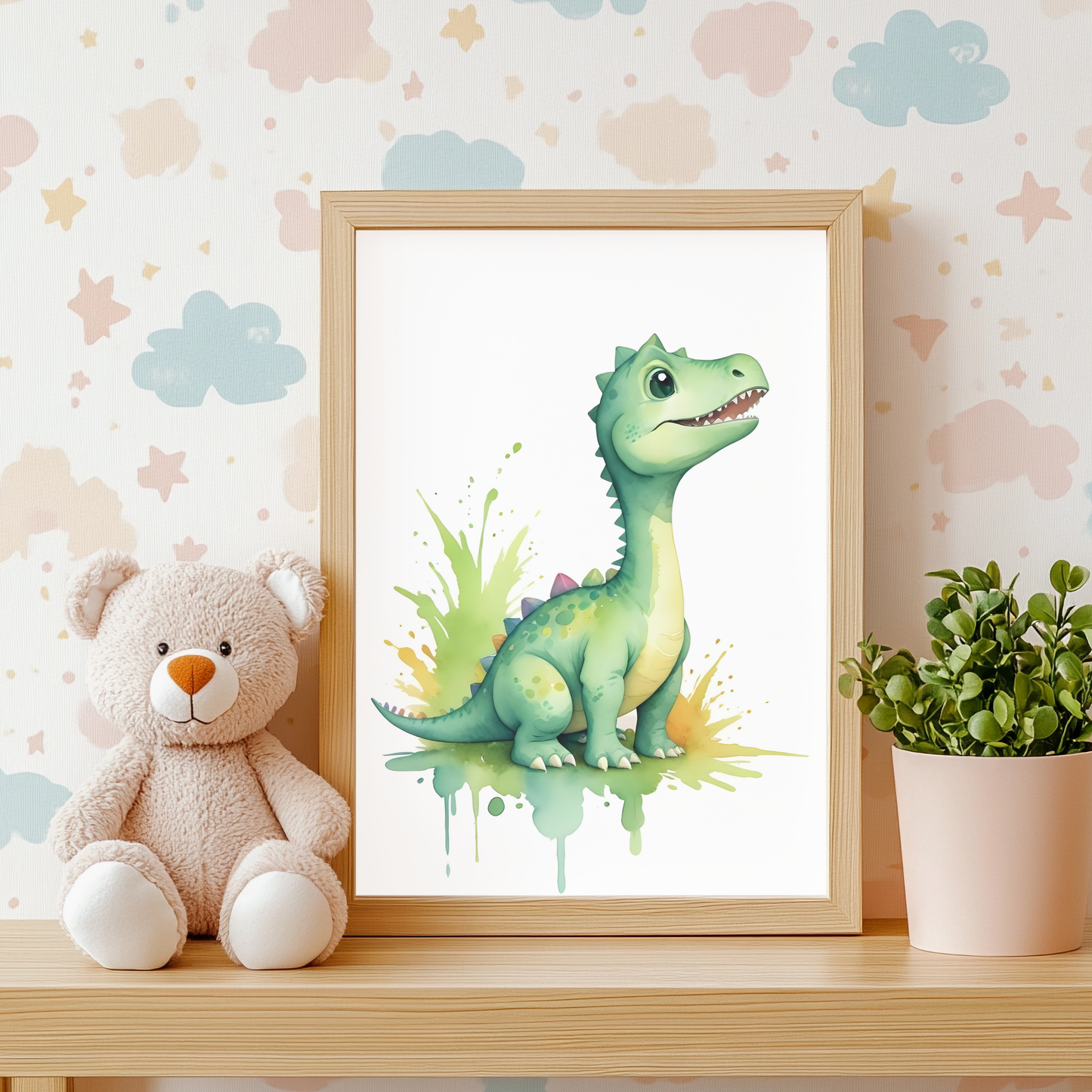 Baby Dinosaur Nursery Wall Art Print