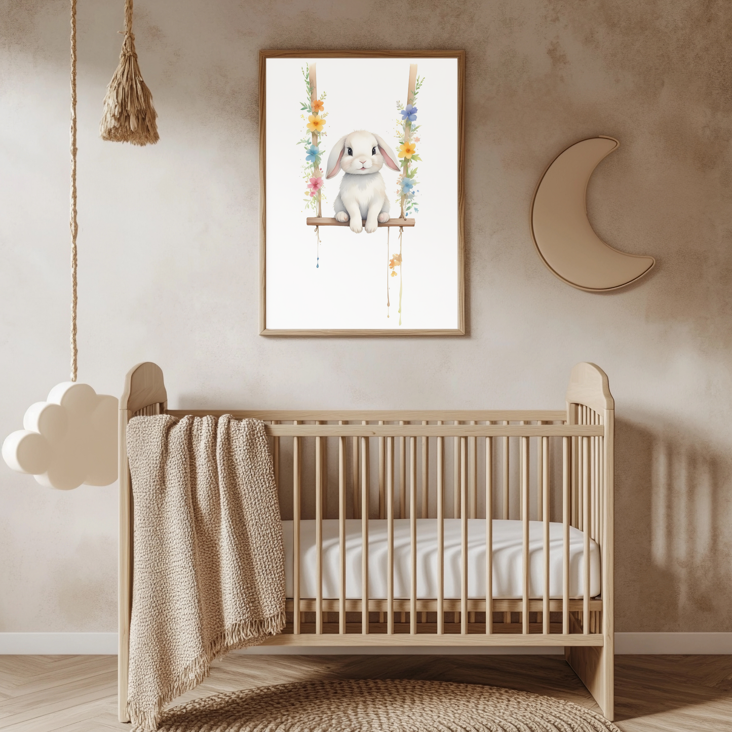 Baby Bunny Nursery Wall Art Print