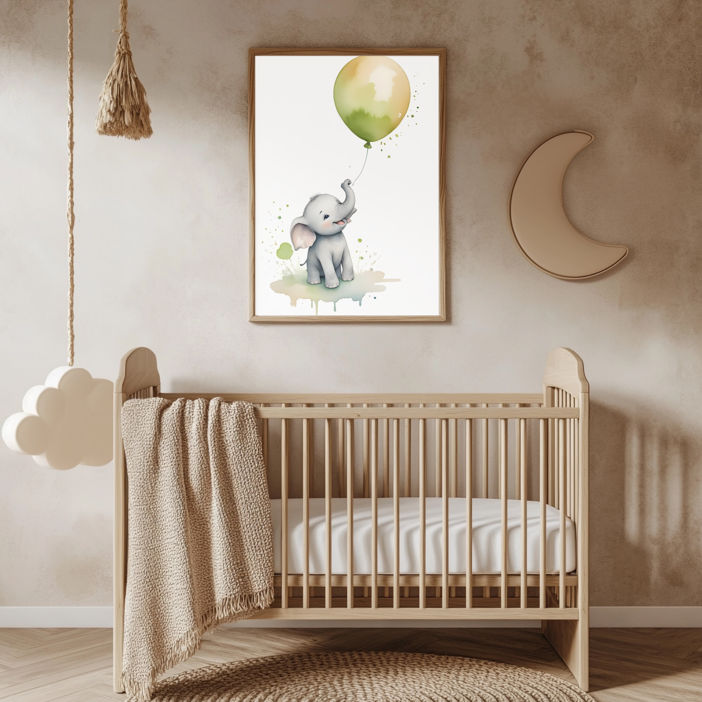 Baby Elephant Nursery Wall Art Print
