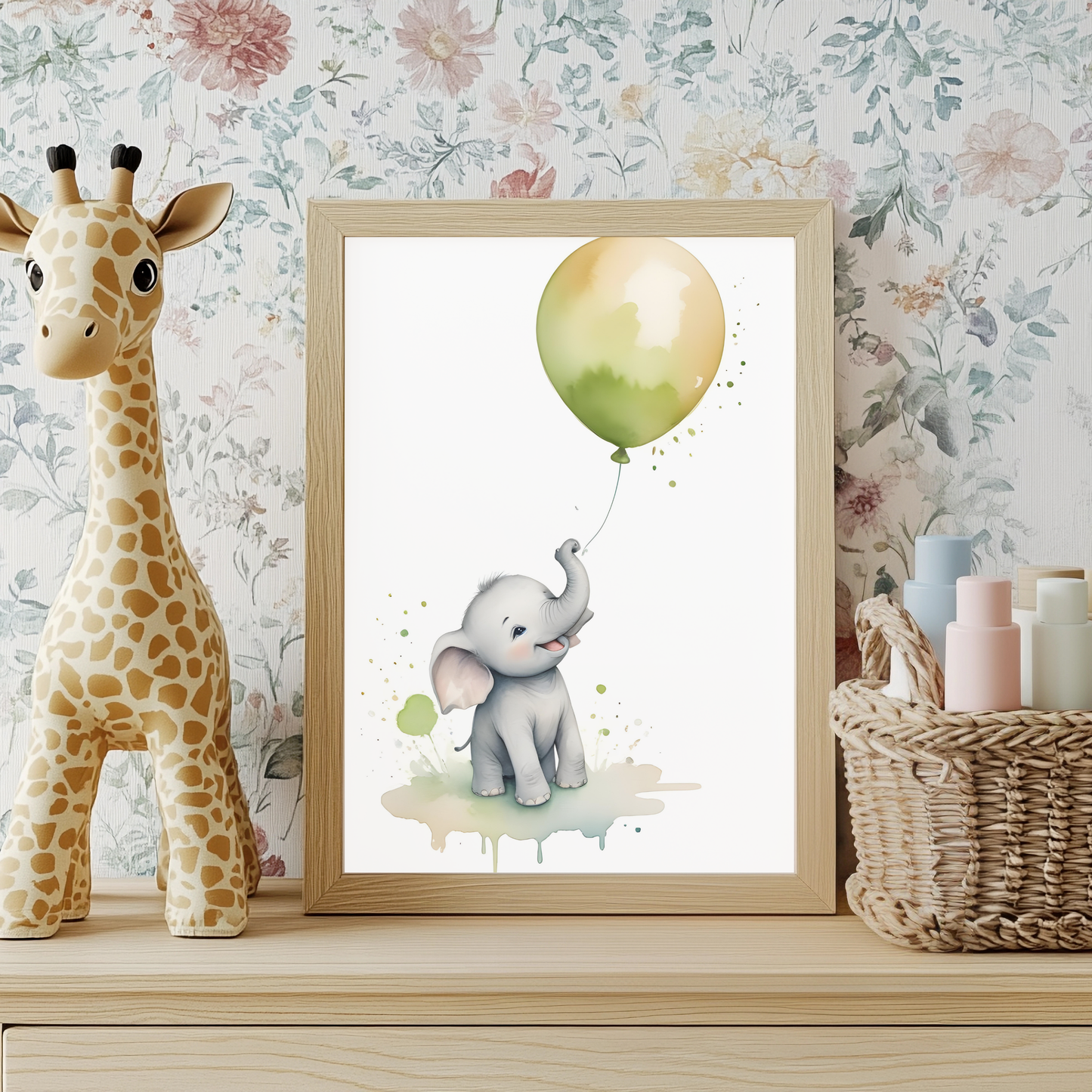 Baby Elephant Nursery Wall Art Print